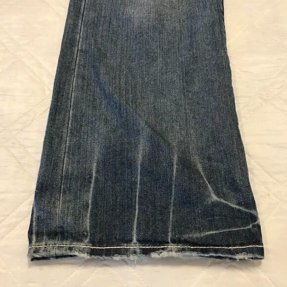 Akoo Brand distressed wide‎ leg blue jeans 42X33 - Picture 2 of 11